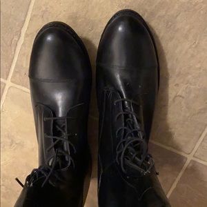 Black tall riding boots